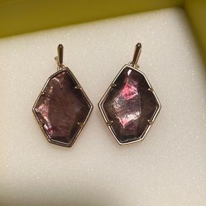 Kendra Scott Dunn Large Drop Earrings (Rose Gold/ Sable stone)